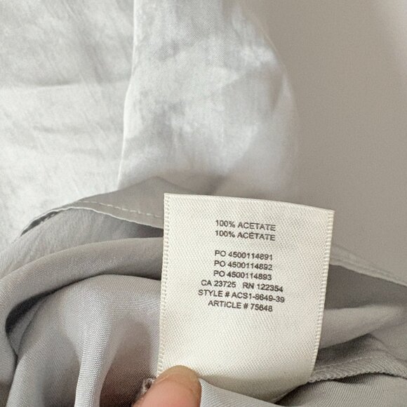 Aritzia Babaton Beck Satin Slip Mini Dress Silver Pearl Grey Size Medium - Picture 10 of 10